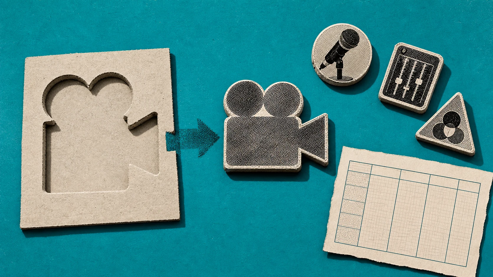 A large use-case sorting slot receiving one matching tool key beside mismatched tool tokens and a blank comparison grid.