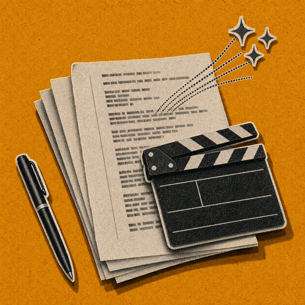 Storyboard frames generated from a video script